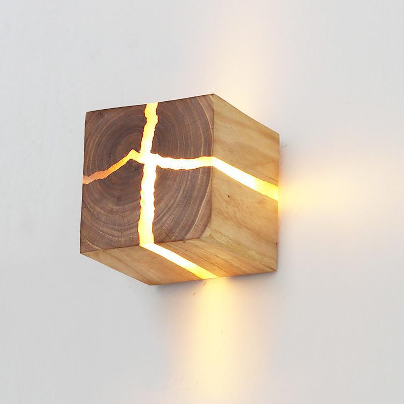 Creative Corridor Square Wood Wall Lamp