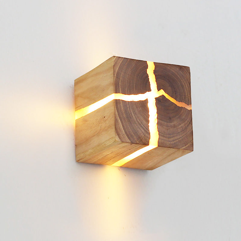 Creative Corridor Square Wood Wall Lamp